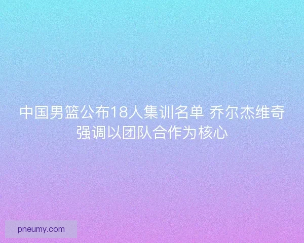 中国男篮公布18人集训名单 乔尔杰维奇强调以团队合作为核心
