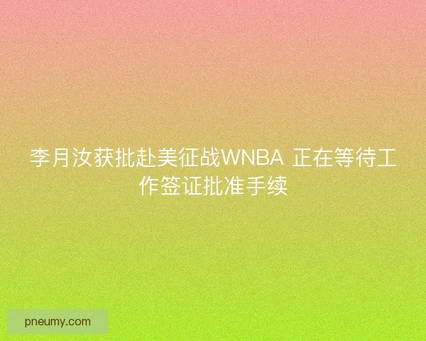李月汝获批赴美征战WNBA 正在等待工作签证批准手续