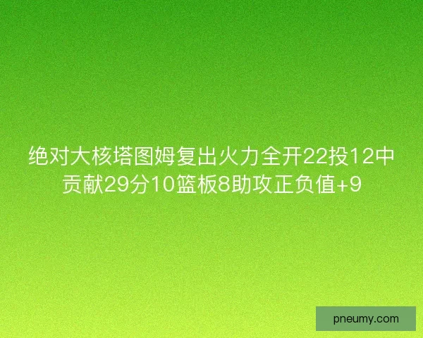 绝对大核塔图姆复出火力全开22投12中贡献29分10篮板8助攻正负值+9